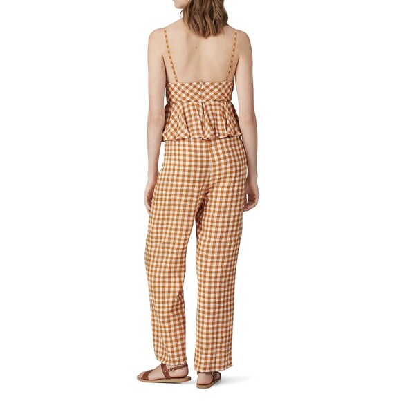 SAYLOR Laken Mustard Yellow Gingham Jumpsuit SIZE SMALL Retail $253 - Picture 11 of 12